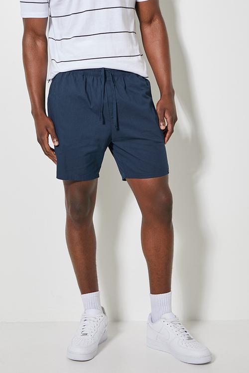 Deco light textured elasticated short - navy