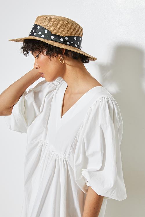 Jasmine boater hat - natural