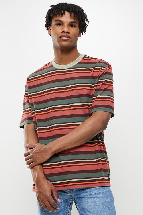 Stay loose tee ringer multi - bitter choco