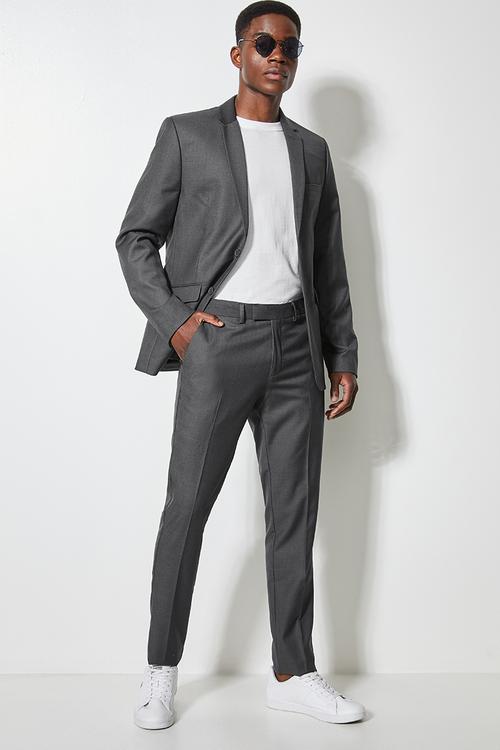 Soho slim fit 2-button single vent blazer - grey