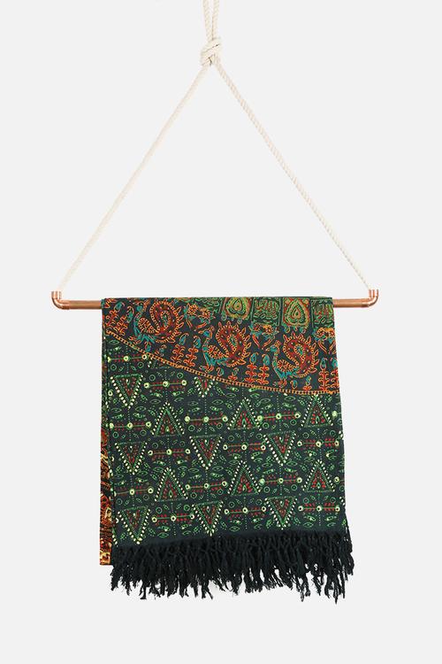 Floral Block Printed Throw