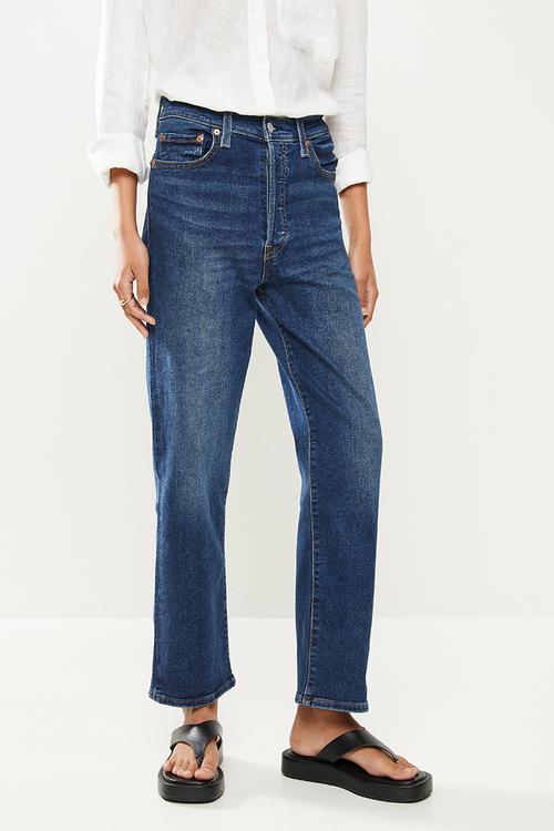 Ribcage straight ankle - mid blue