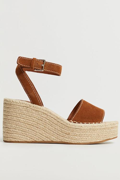 Ibiza leather wedge - medium brown