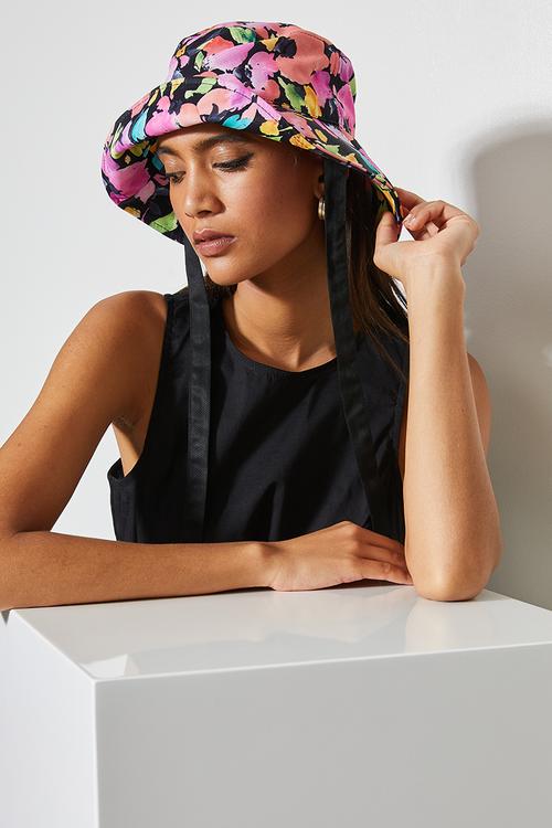 Floral print bucket hat - multi