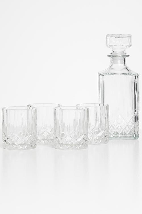 Crista decanter & glass set- clear