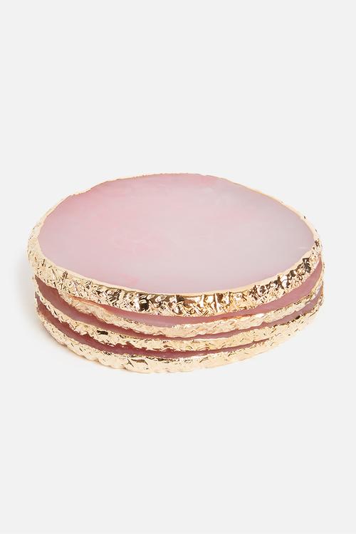 Agate resin coaster set of 4 -Rose