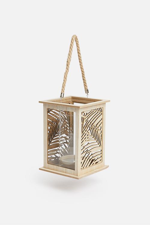 Leaf cut candle holder - natural
