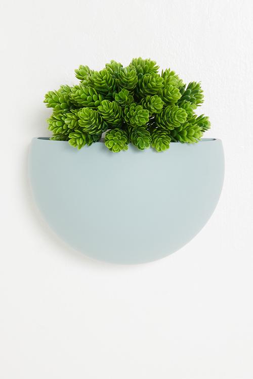 Large polyresin wall mounted planter - sky blue