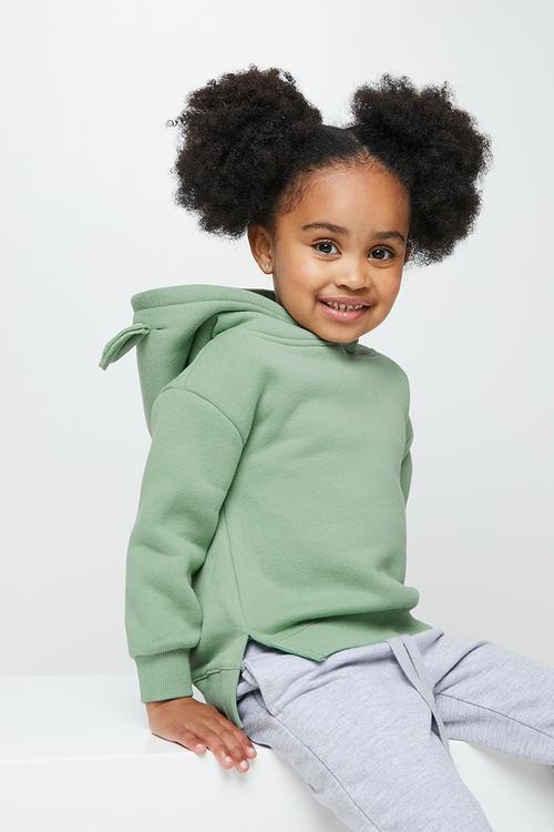 Girls hoodie with ears - green