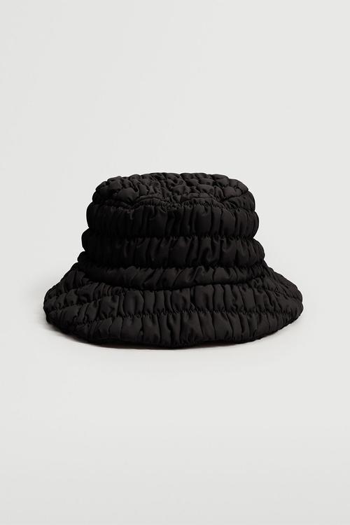 Pleated bucket hat - black