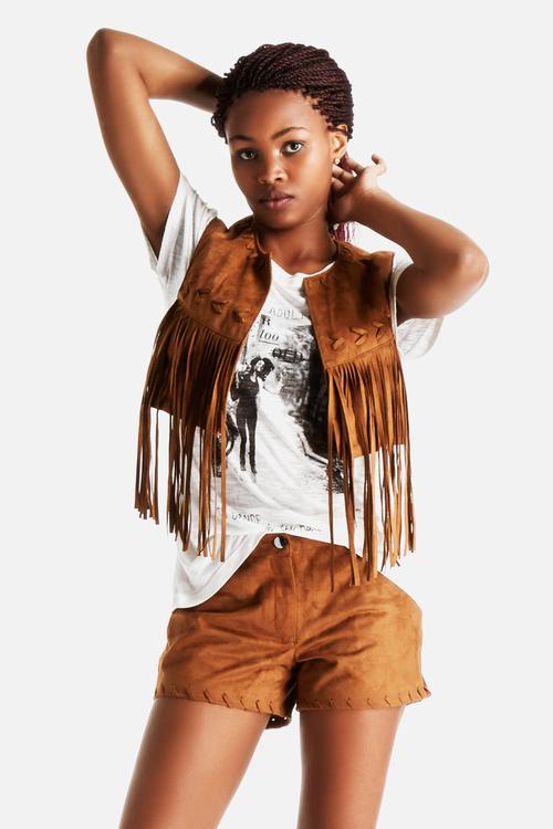 Geeske Faux Suede Waistcoat