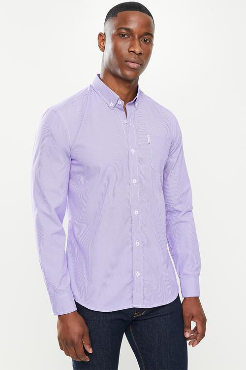 Small gingham long sleeve shirt - purple