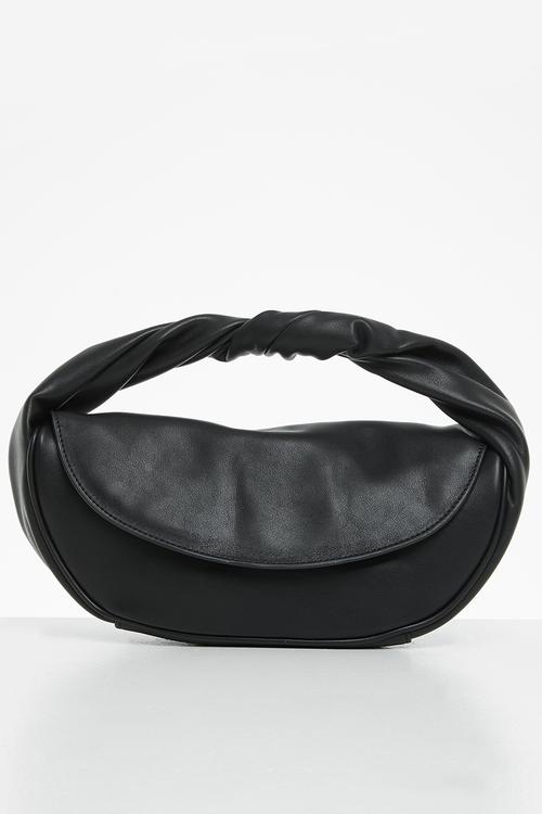 Baguette bag with flap - black