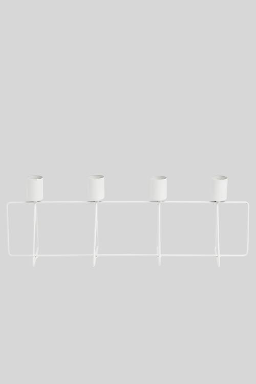 Candle holder 4 in a row - white 
