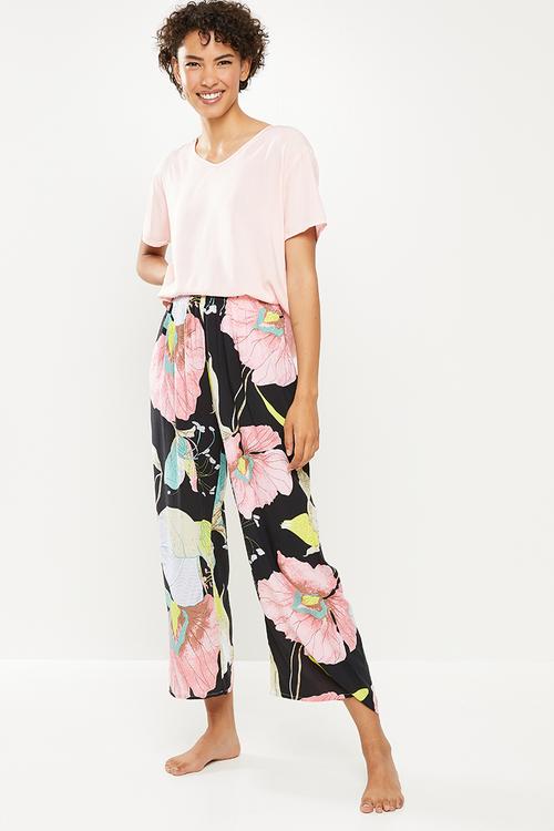 Sleep top & wide leg pants - dusty pink