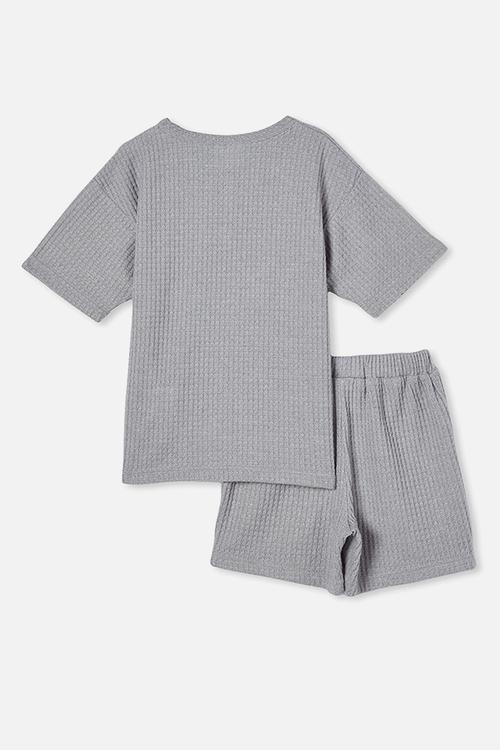 Giovanni short sleeve pyjama set - light grey marle
