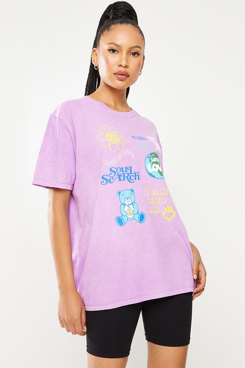 Dont hide your pride oversized T-shirt - purple