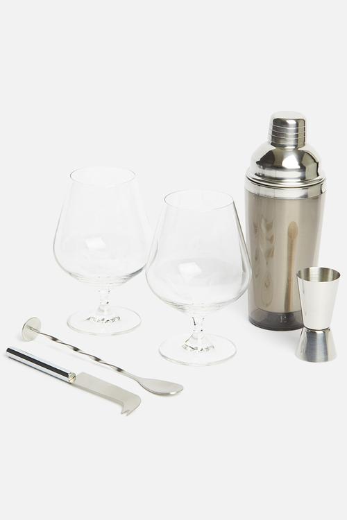 Barcraft gin cocktail gift set - silver