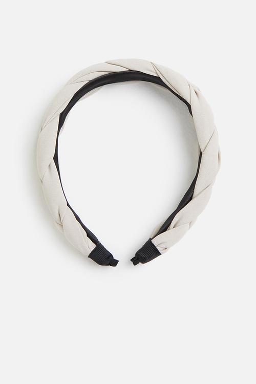 Plaited alice band - cream