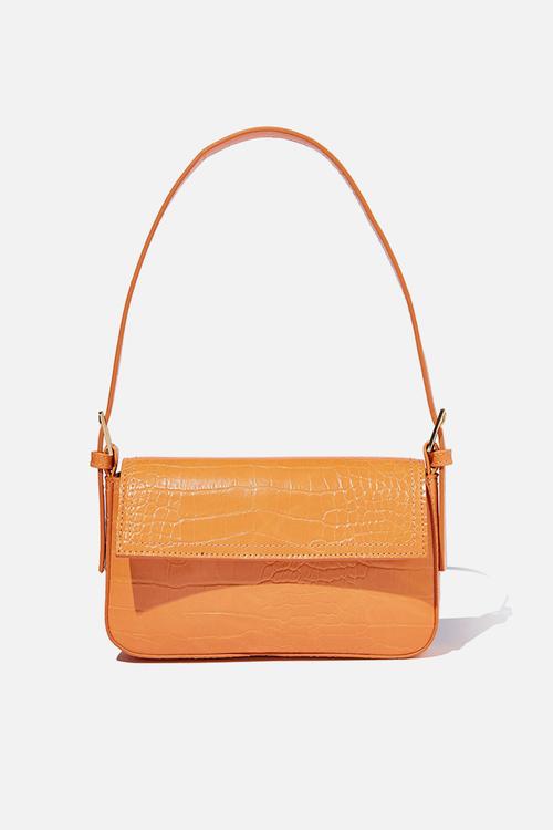 Amy mini shoulder bag - orange texture