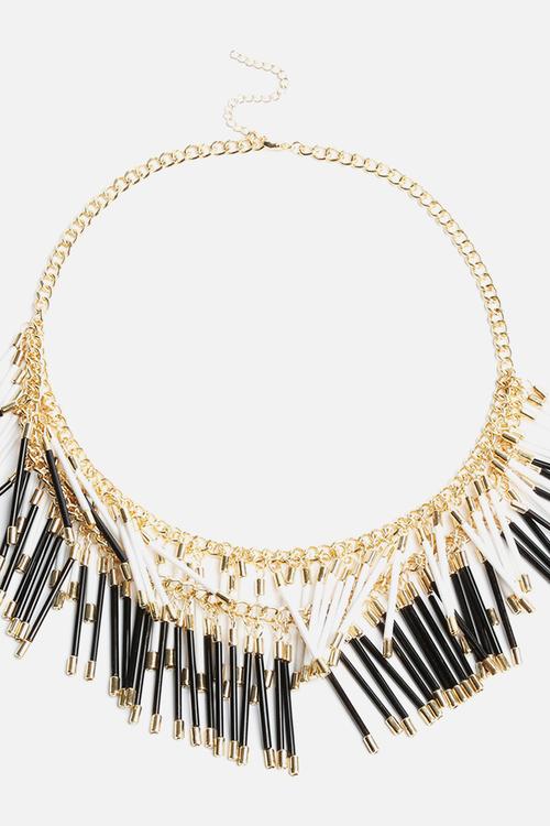 Double Layer Bugle Bead Necklace
