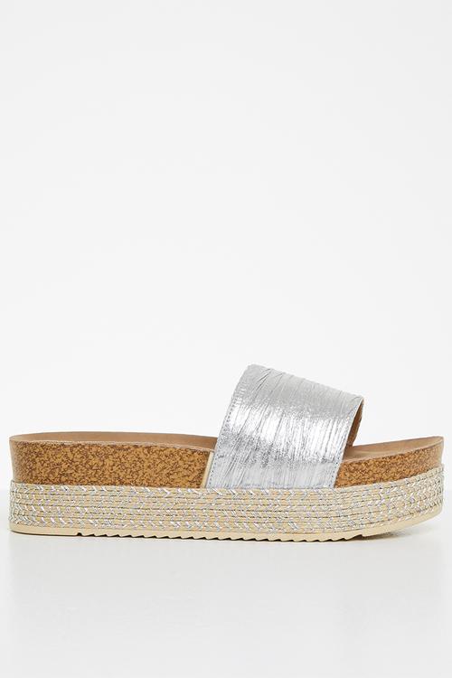 Peacan 1 espadrille flatform sandal - silver