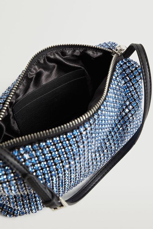Rhinestone crystal purse - blue