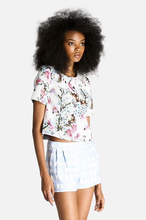 Spot and Flower Boxy Top