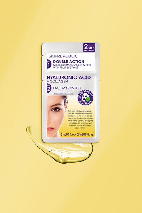2 Step Hyaluronic Acid + Collagen Face Mask