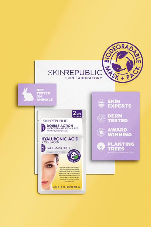 2 Step Hyaluronic Acid + Collagen Face Mask