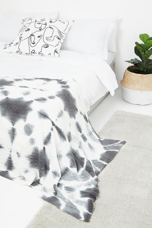 Cotton knitted throw - white