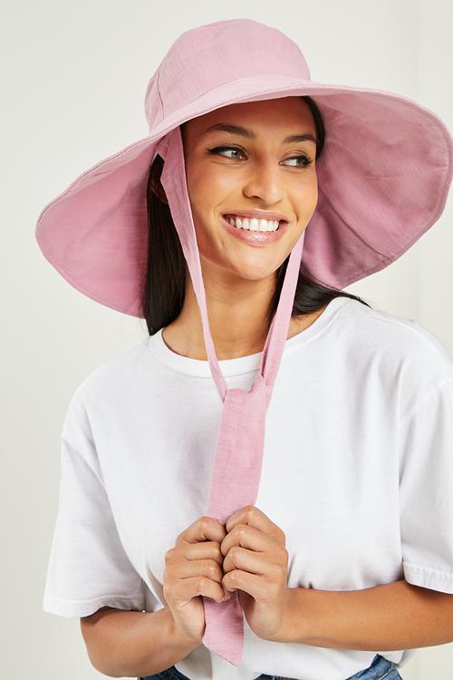 Wide brim sun hat - pink