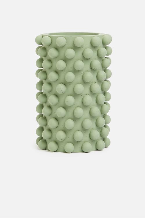 Dot tall vase - green
