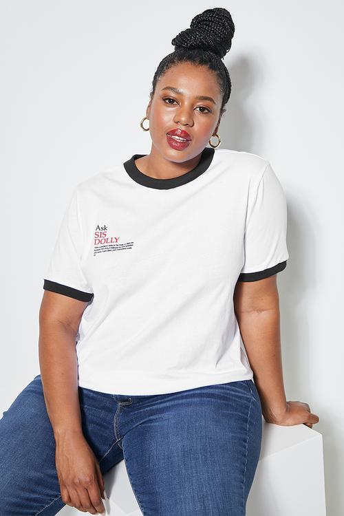 Drum Sis Dolly tee - white & black