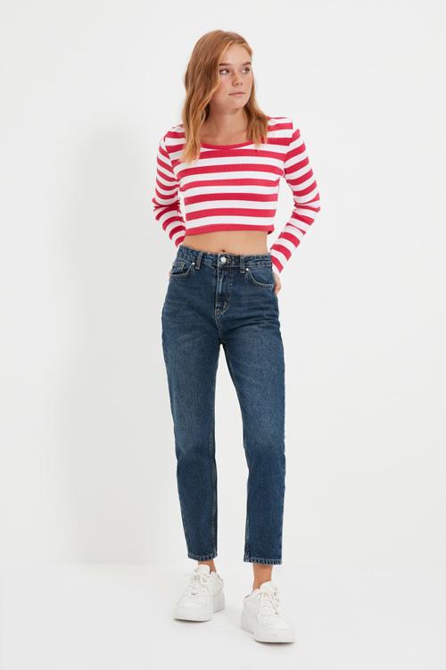 High waist mom jeans - blue