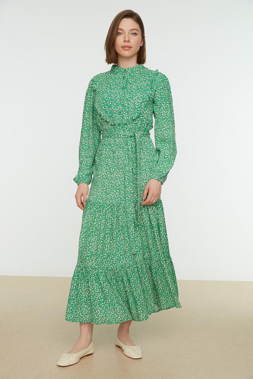 Crew neck dress - green