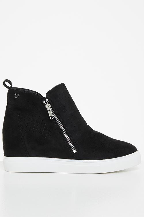 Heron 1 suede wedge sneaker - black