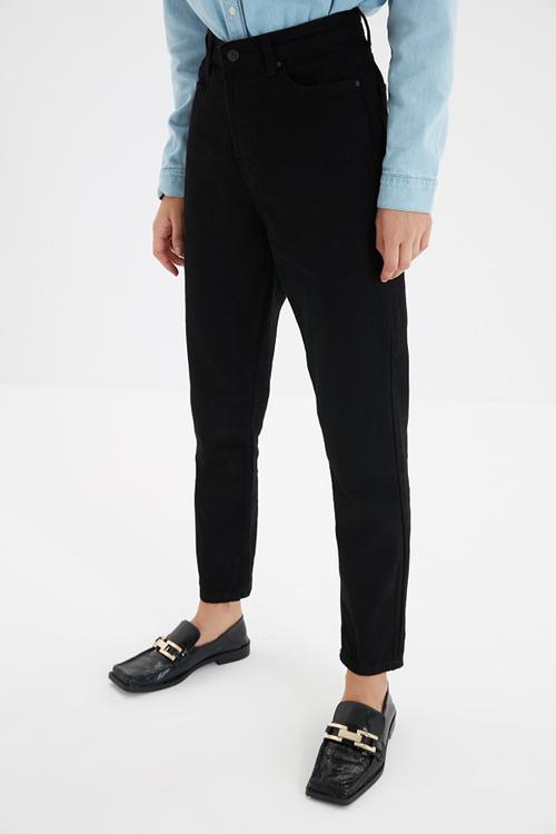 High waist mom jeans - black