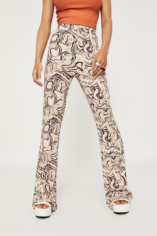 Angela fitted flare - freya swirl almond milk