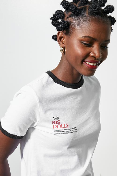 Drum Sis Dolly tee - white & black