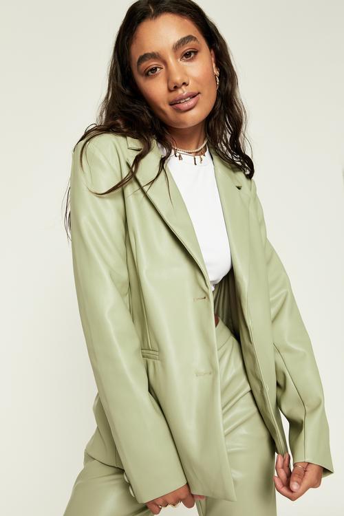 Vegan leather blazer - silverstone