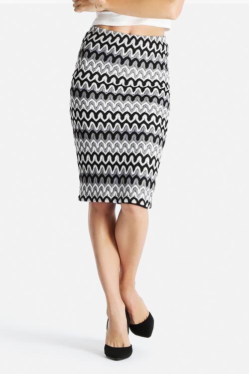 Monochrome Pencil Skirt