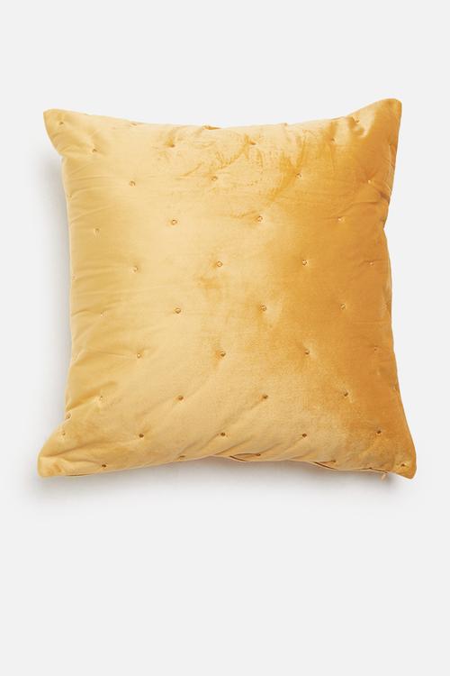 Thea velvet cushion cover - mustard yellow