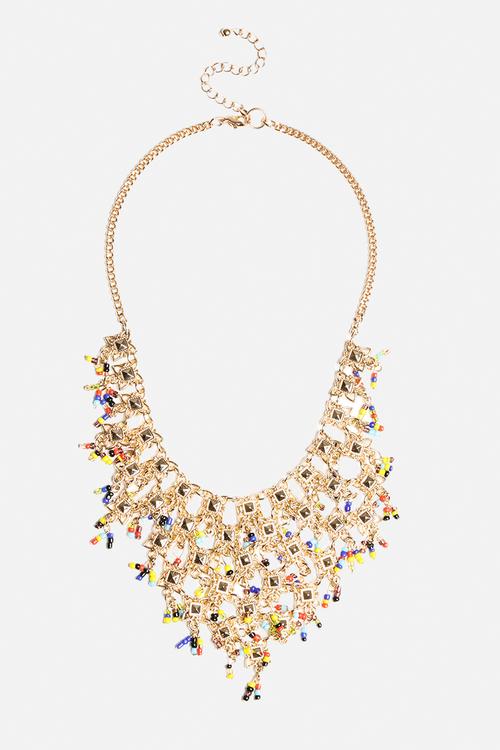 Seed And Bead Filgree Necklace