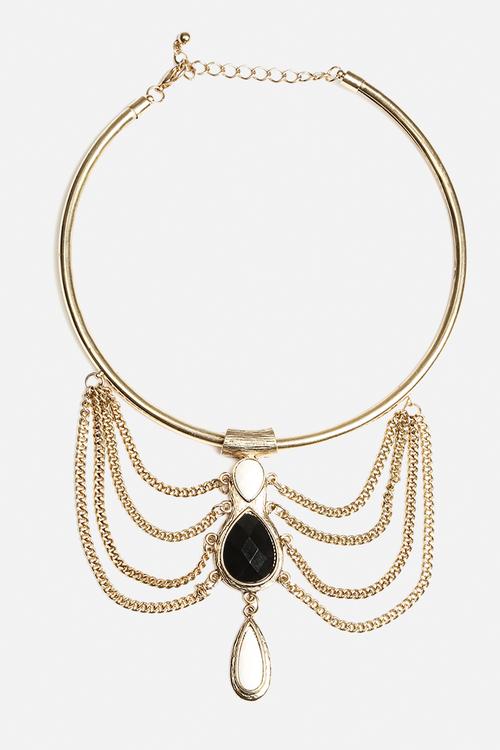 Drape Stone Torque Necklace