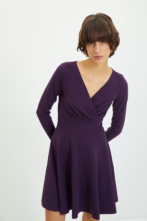 Knitted dress - plum
