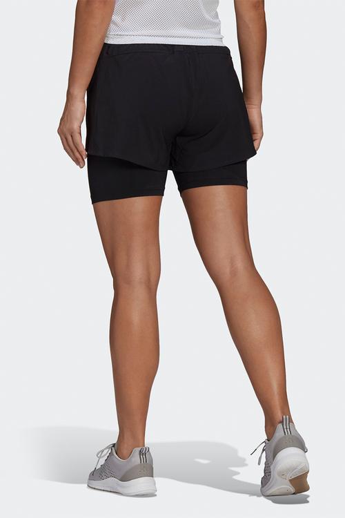 W 2in1 perfomance shorts - black/white