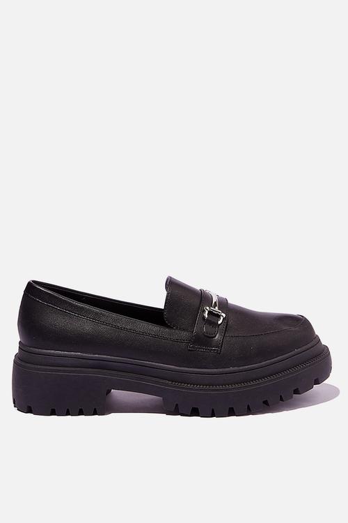 Bree lug sole loafer - black