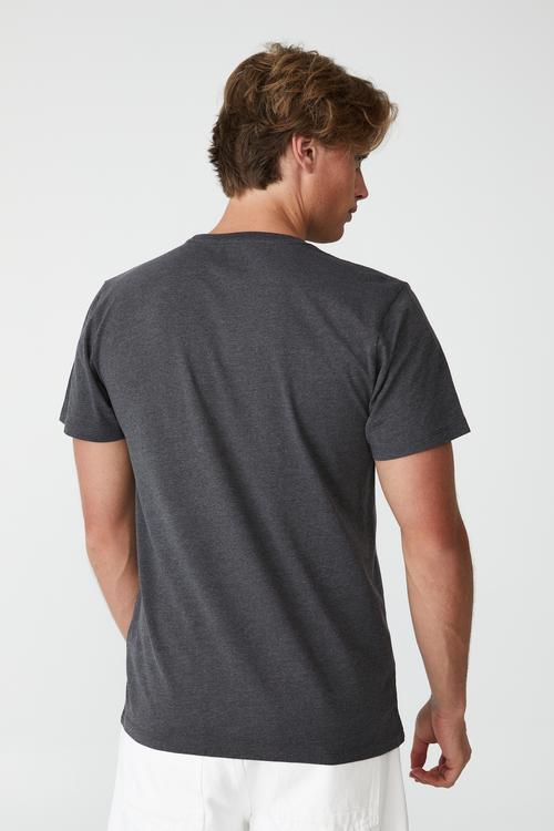 Organic crew T-shirt - charcoal marle