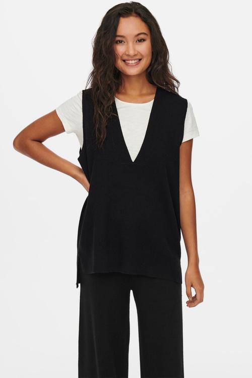 Dallas v-neck vest - black